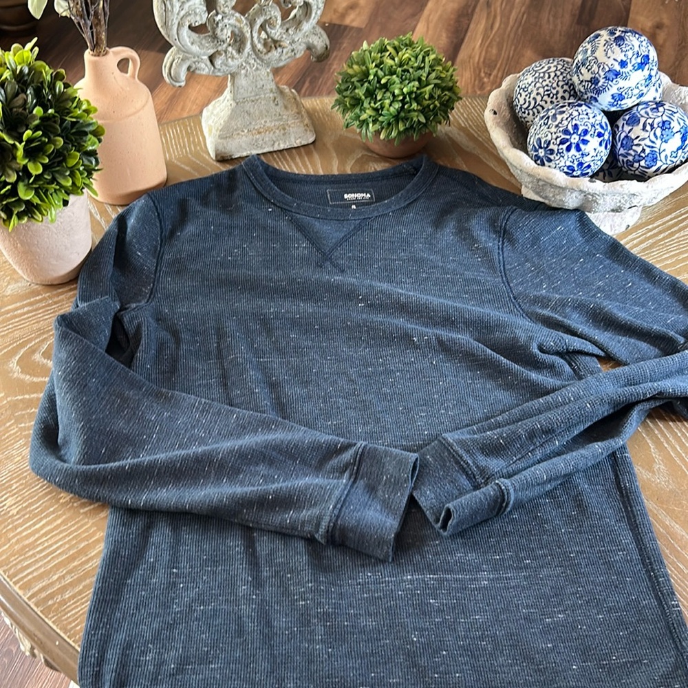 Men's Sonoma Marled Navy Blue Thermal Tee Shirt